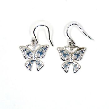 Sterling Silver Filigree Butterfly Drop Earrings