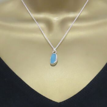 Turquoise Sea Glass Pendant Necklace AURORA