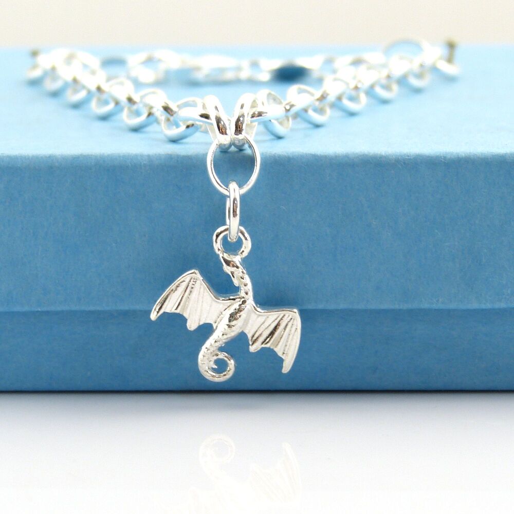 Dragon Bracelet, Sterling Silver, Gift for Mum, Birthday Gift