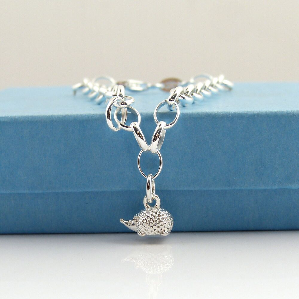 Hedgehog Bracelet Sterling Silver, Birthday Gift, Gift for Mum