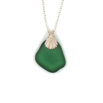 Forest Green Sea Glass Necklace MADELEINE