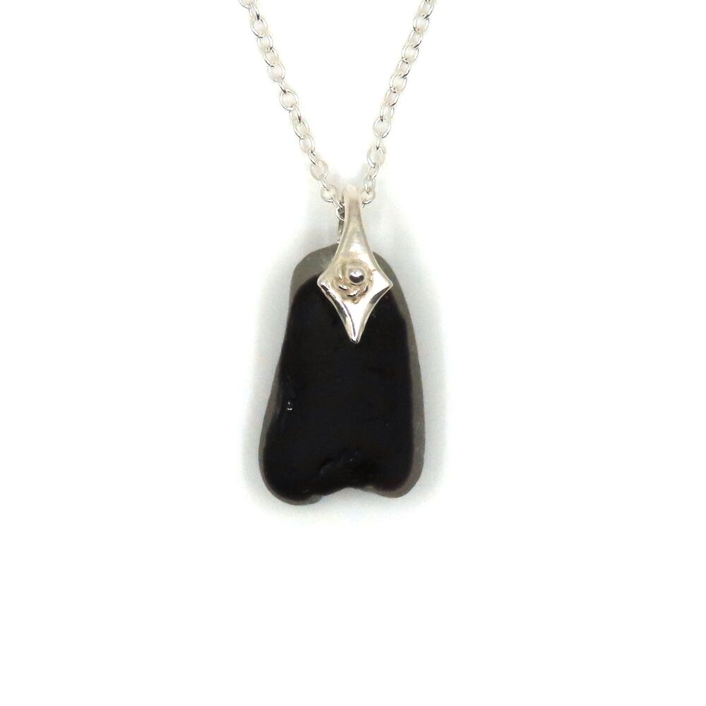 Grape and White Sea Glass Pendant Necklace, Gift for Mum, Birthday Gift LINA