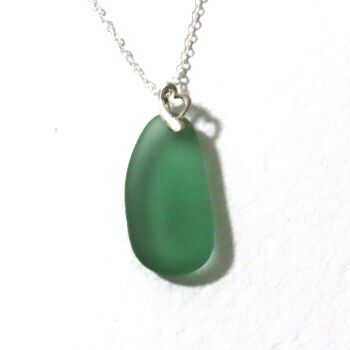 Seaham Blue Green Sea Glass Pendant Necklace CHERELL