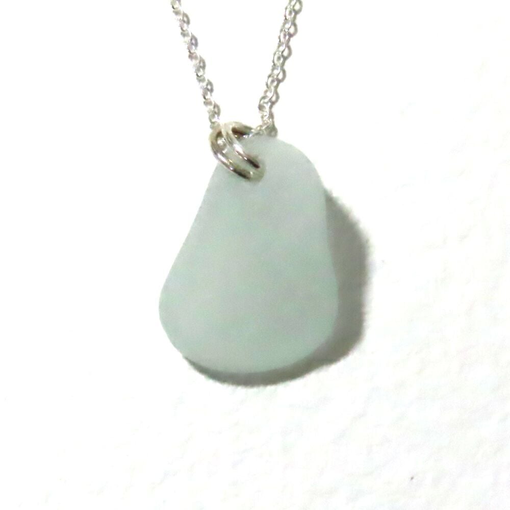 Seafoam Blue Sea Glass Necklace WAVEY