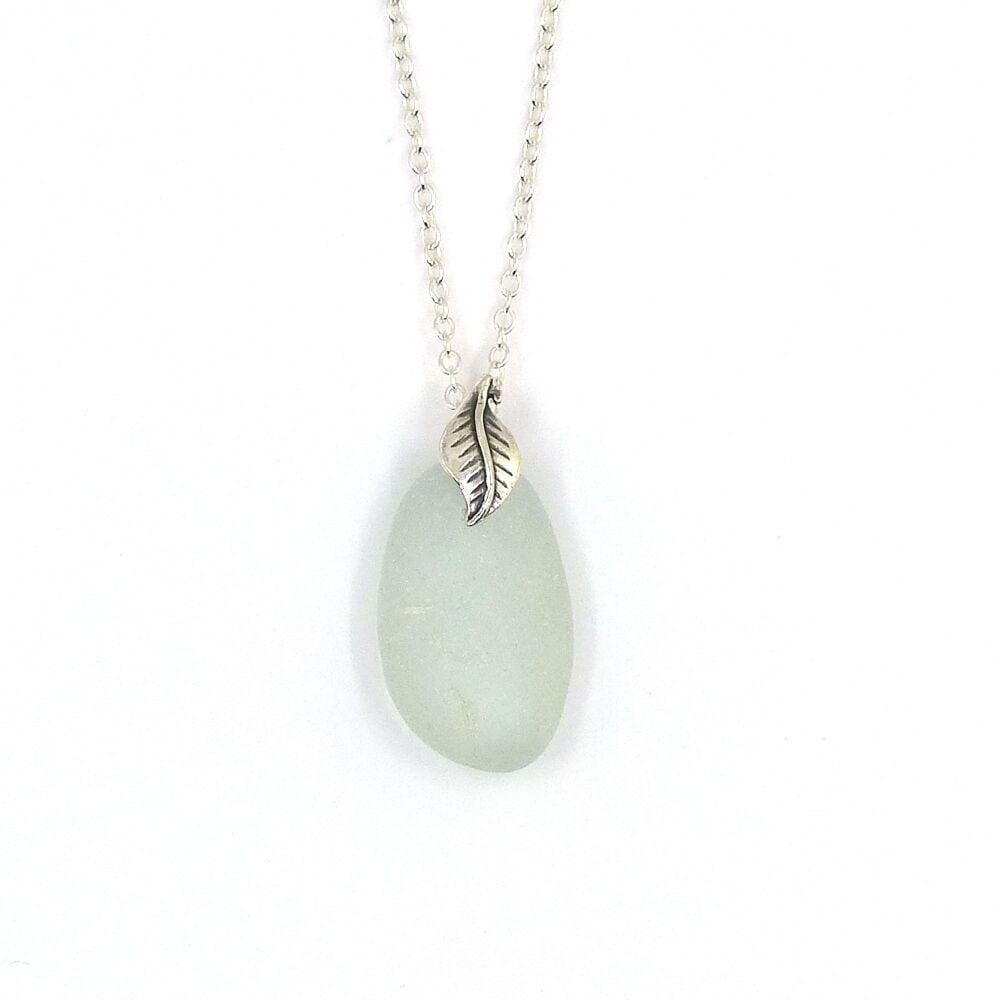 Seafoam Blue Sea Glass Necklace, Gift for Friend, Birthday Gift PETRA