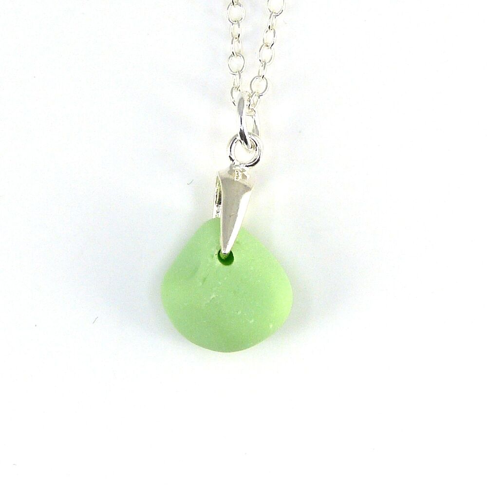 Pastel Green Milk Sea Glass Necklace, Birthday Gift, Gift for Mum RACHEL