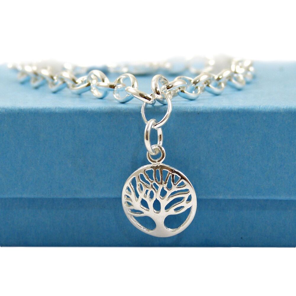 Tree of Life Bracelet, Sterling Silver Bracelet, Gift for Friend 5mm links