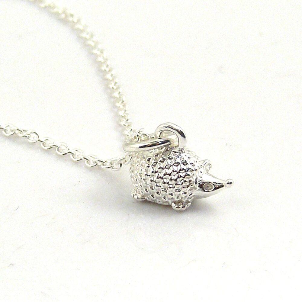 Tiny Sterling Silver Hedgehog Necklace, Gift for Mum, Birthday Gift