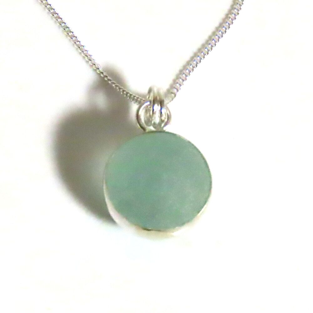 Seafoam Blue Sea Glass Marble Necklace GISELE
