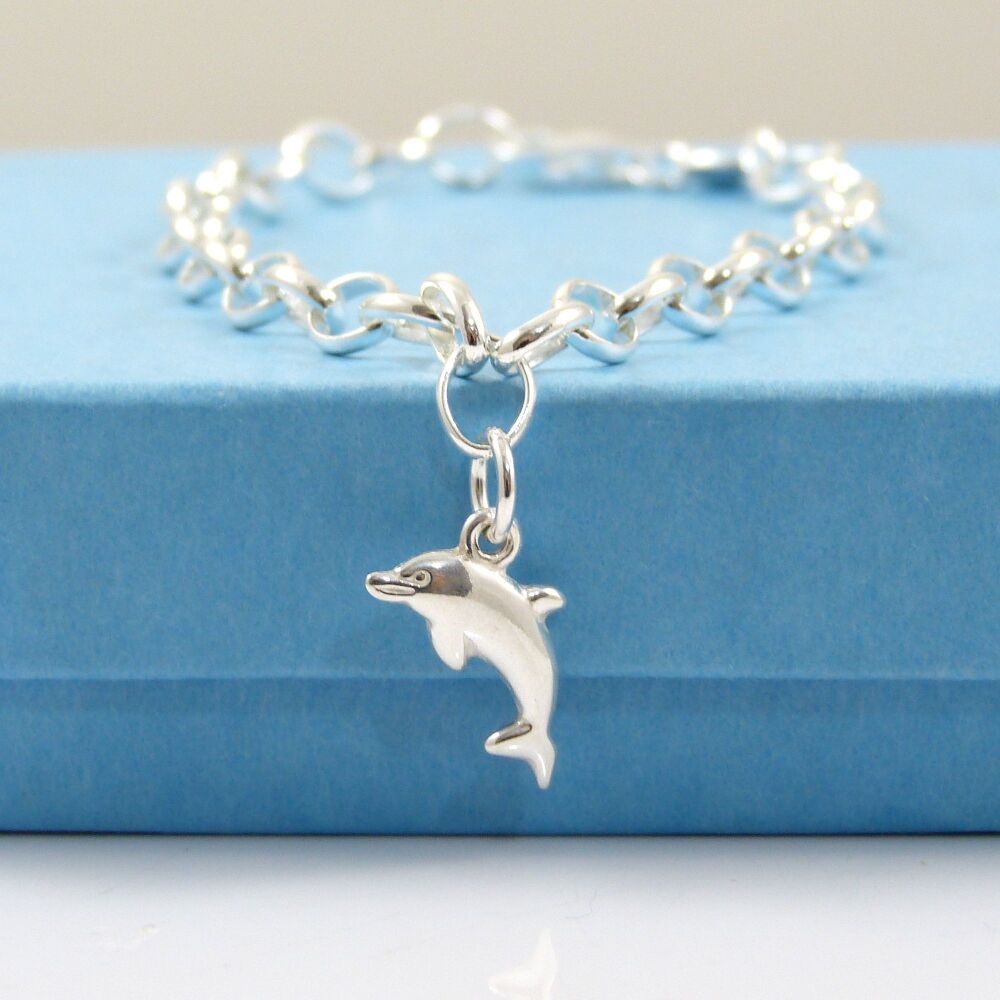 Dolphin Bracelet, Sterling Silver Bracelet, Gift for Friend, Birthday Gift