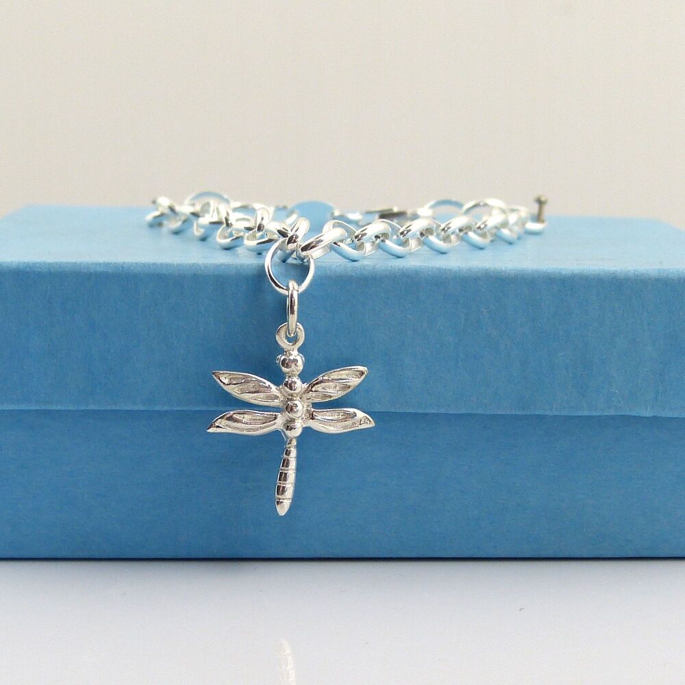 Dragonfly Bracelet, Sterling Silver Bracelet, Gift for Friend, Birthday Gift