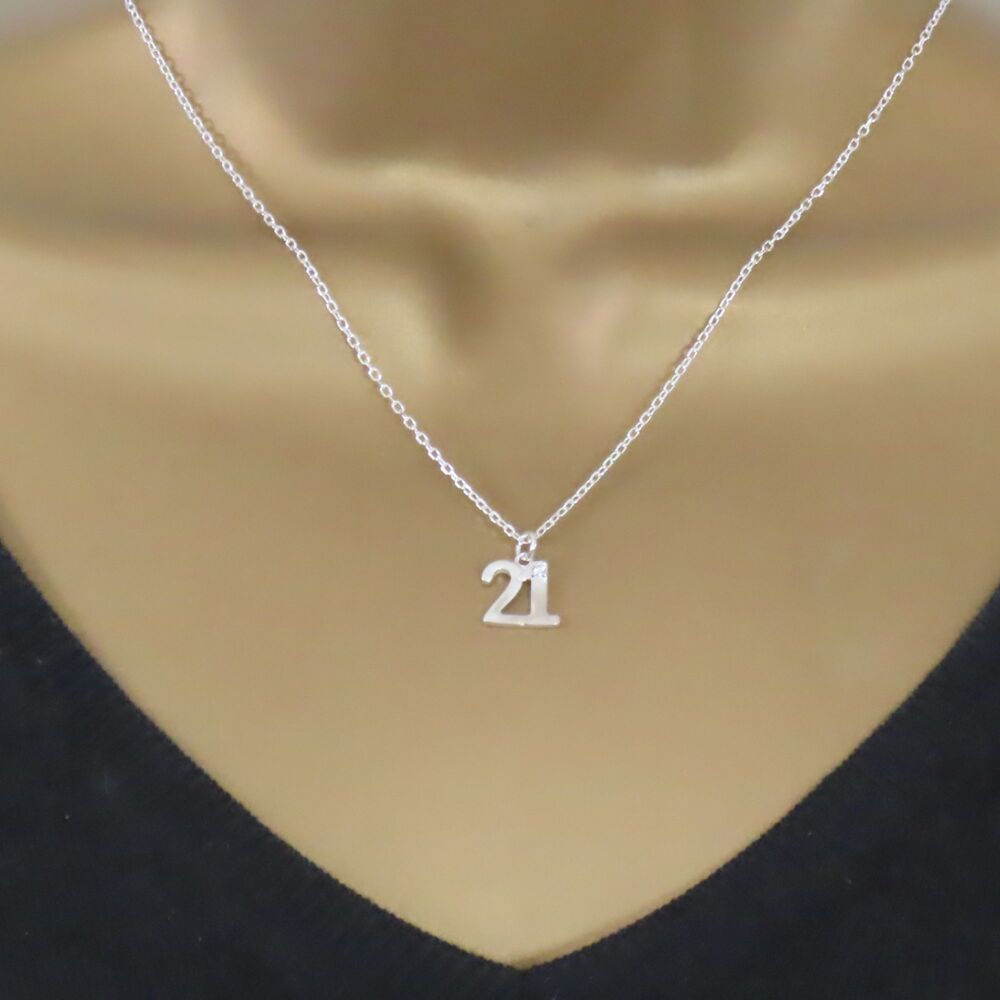 Sterling Silver 21 Necklace, 21st Birthday Gift, Sterling Silver Jewellery