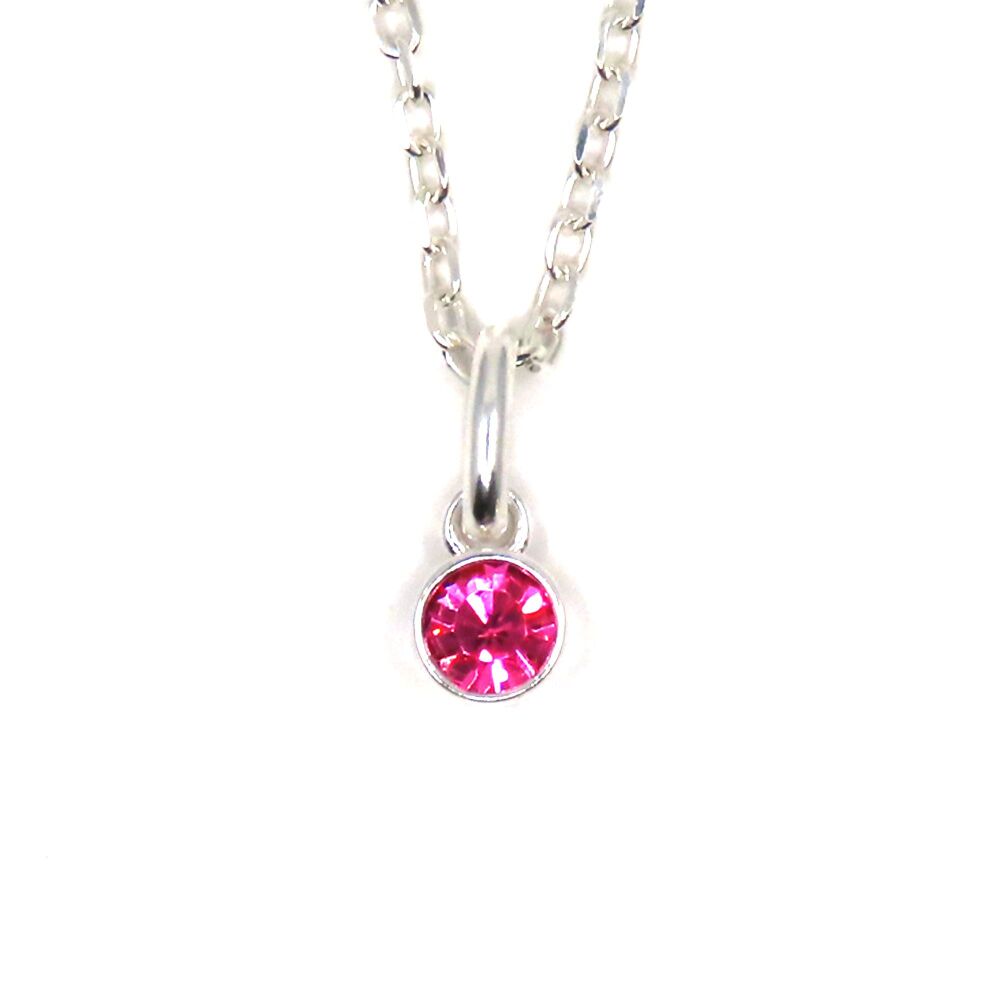 Birthstone Crystal Charm Necklace