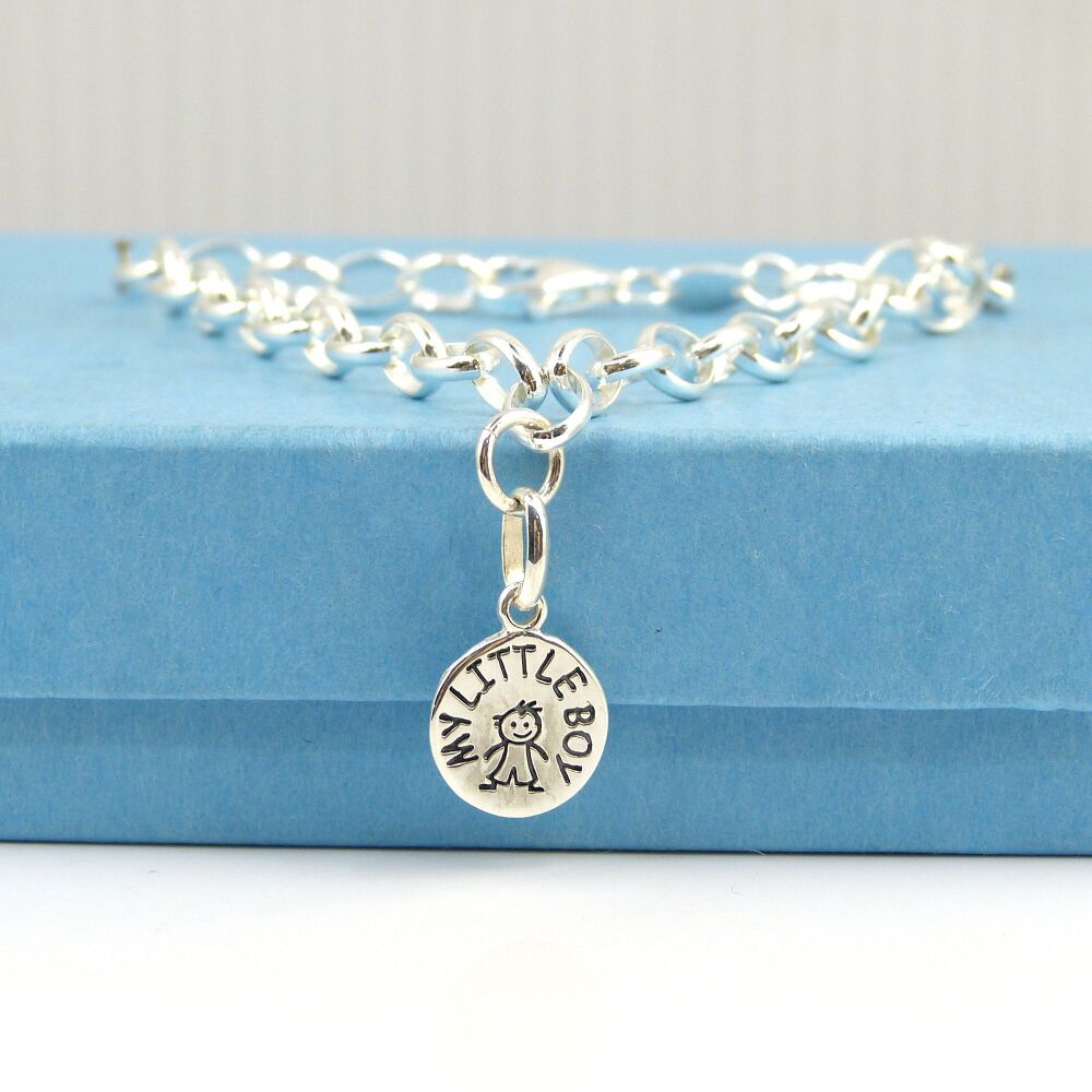 Boy Bracelet, Sterling Silver Bracelet, Gift for Friend 5mm links