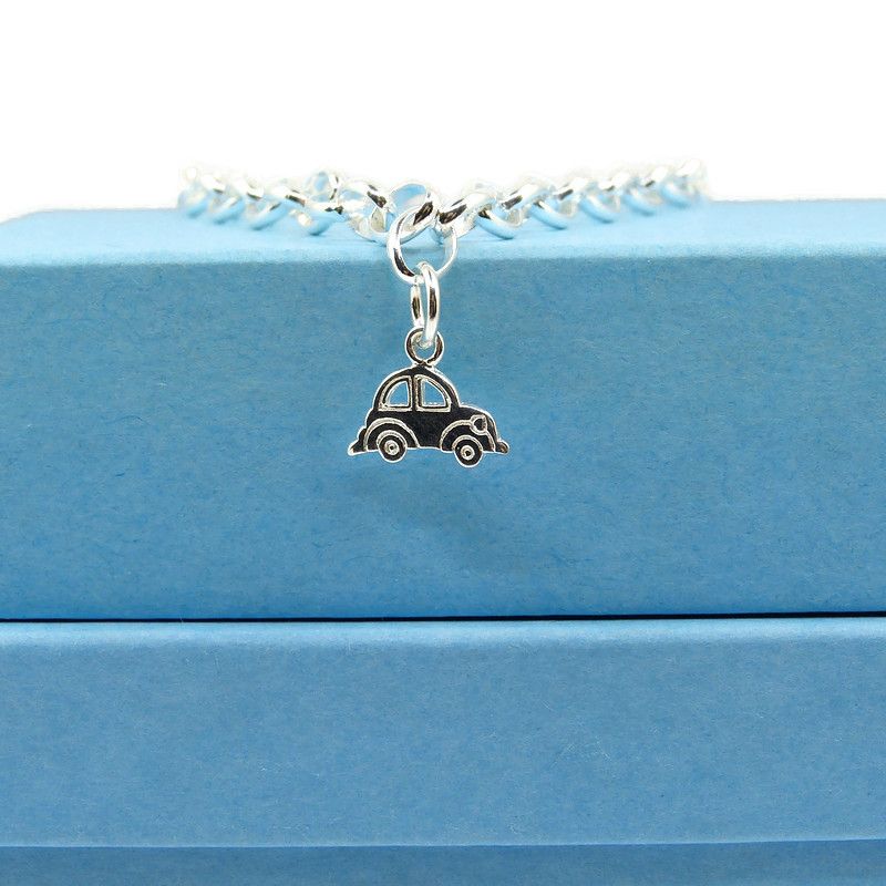 Sterling Silver Bracelet with Car Charm, Gift for Friend