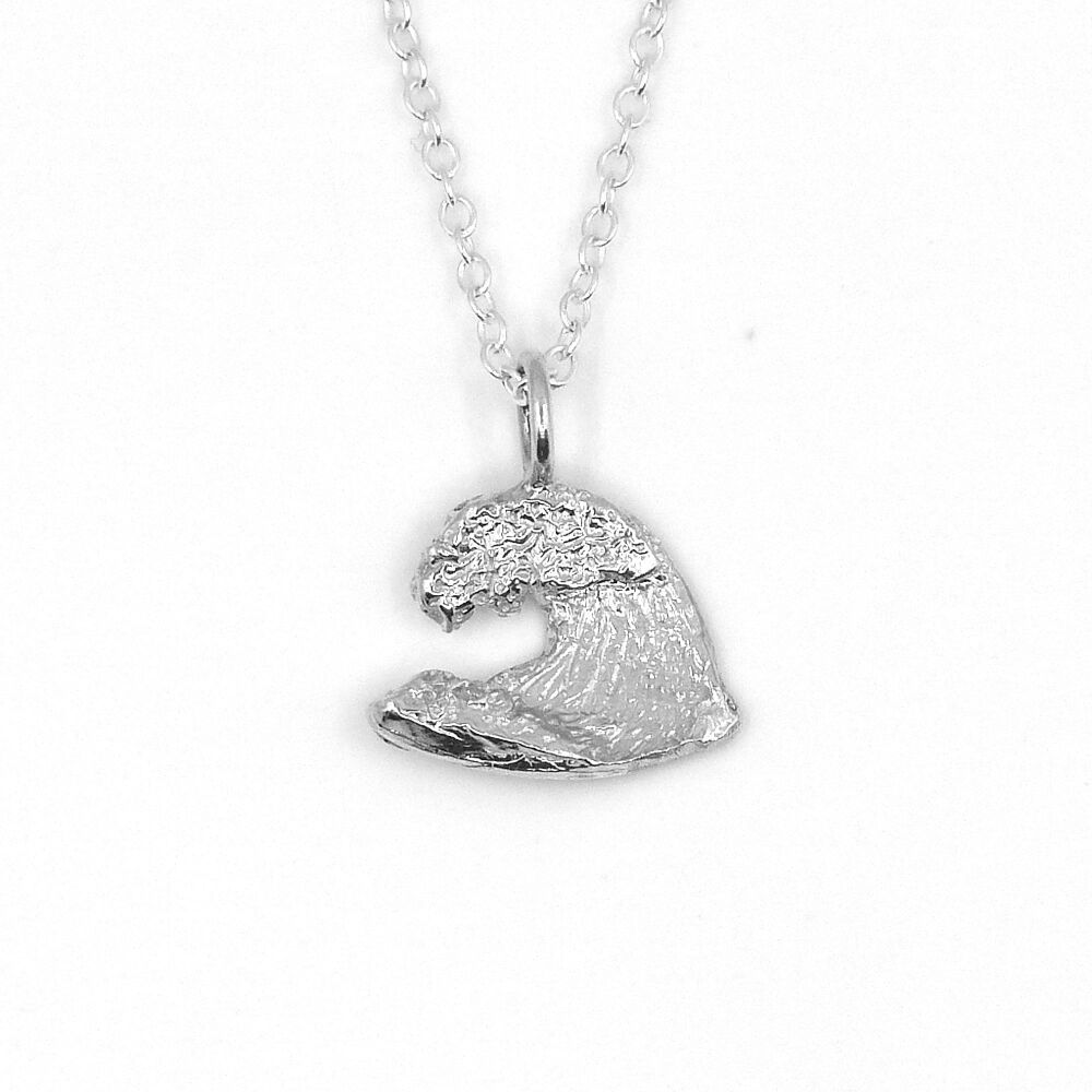 Sterling Silver Wave Pendant Necklace