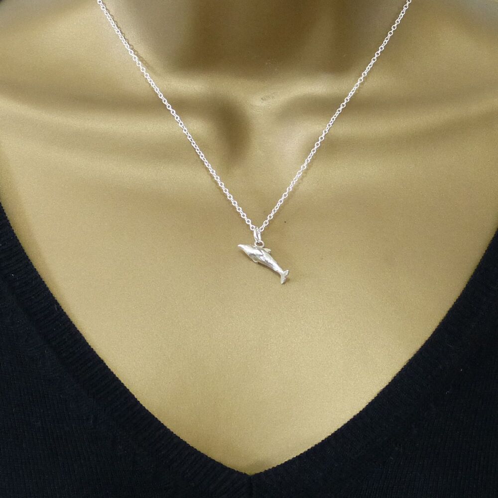 Sterling Silver Dolphin Pendant Necklace