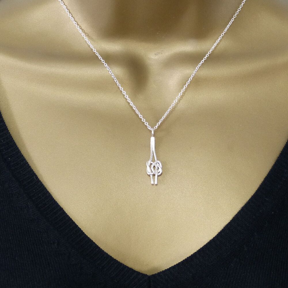 Sterling Silver Lover's Knot Pendant Necklace