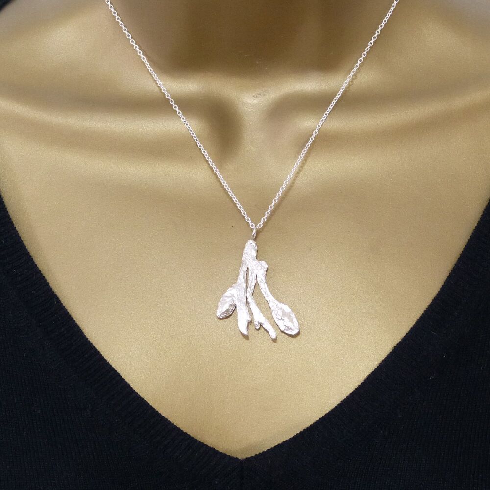 Sterling Silver Seaweed Pendant Necklace