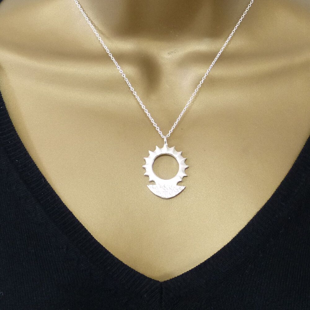 Sterling Silver Sunrise Pendant Necklace