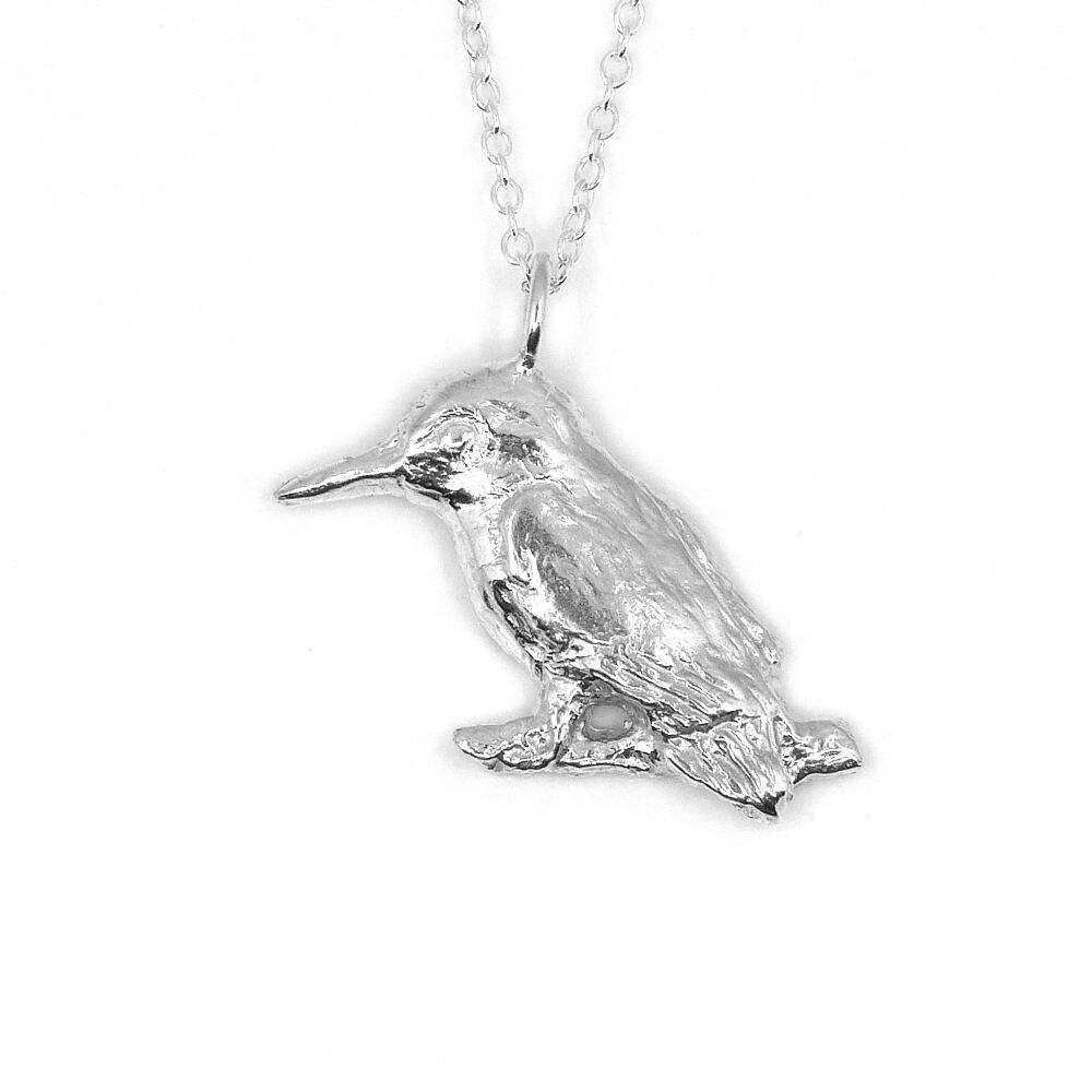 Sterling Silver Kingfisher Pendant Necklace