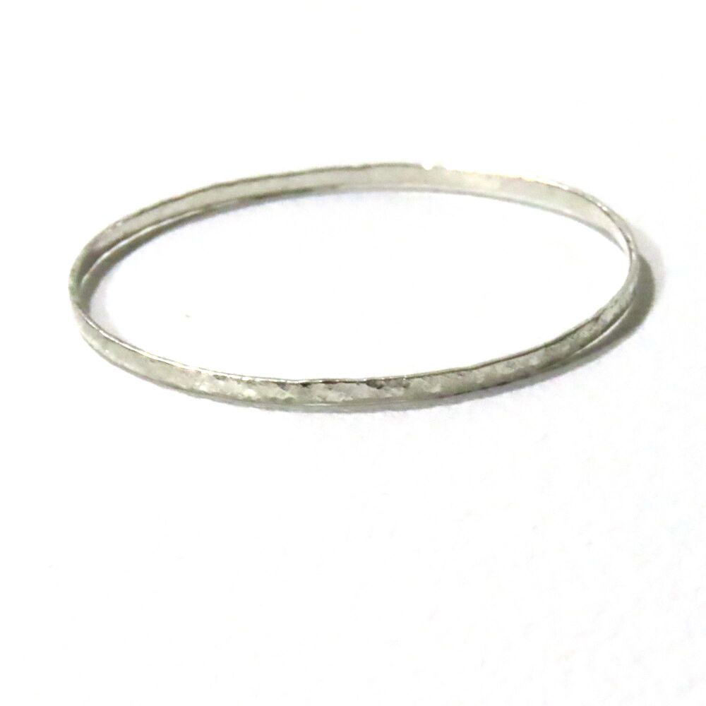 Hammered Sterling Silver Bangle Plain Bangle