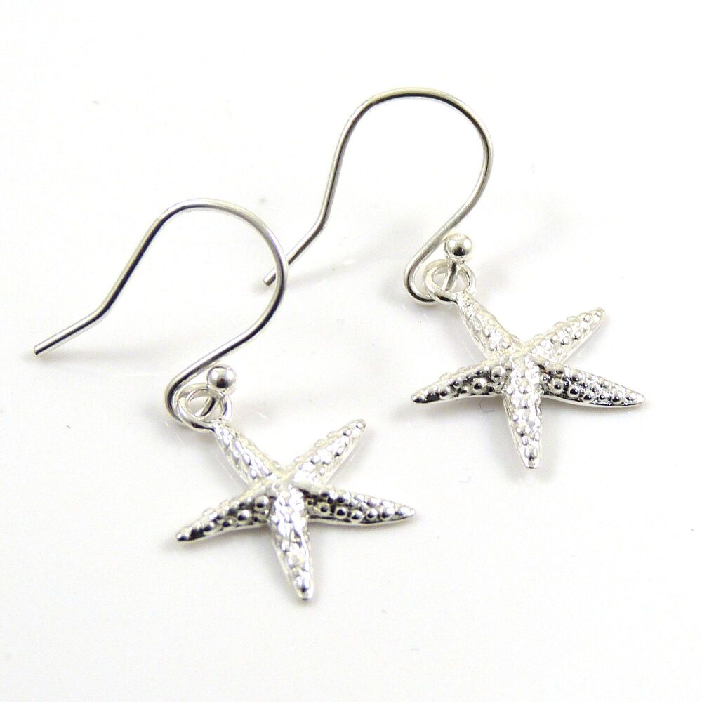 Sterling Silver Starfish Drop Earrings