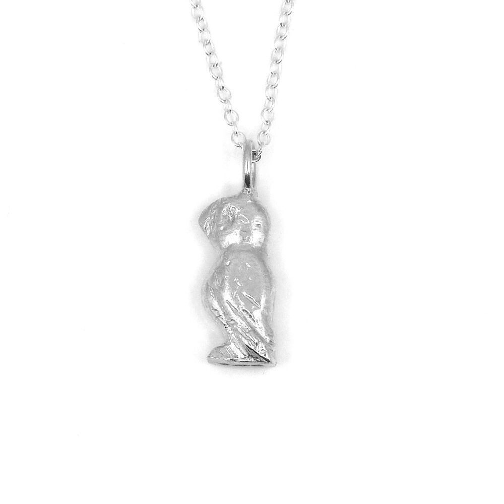 Sterling Silver Puffin Pendant Necklace