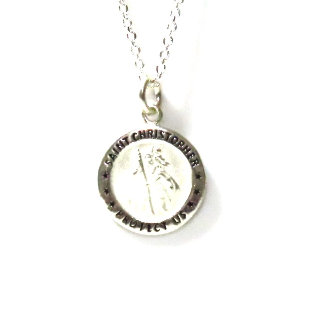 Sterling Silver St Christopher Necklace
