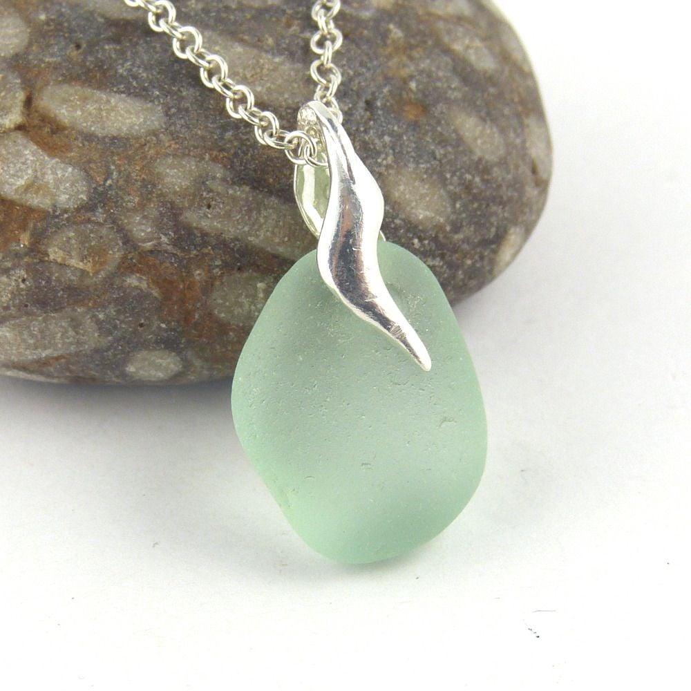 Sea Glass Pendant Necklace Carina Pure and Simple Sea Glass