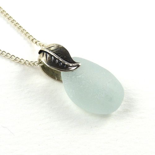 Sea Glass and Sterling Silver Necklace BEATRIZ