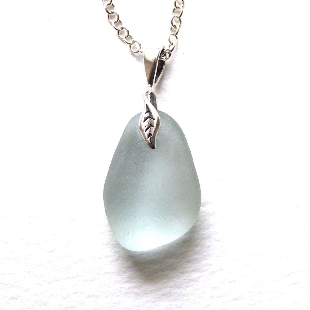 Sea Glass Necklace on Sterling Silver Necklace, SURF