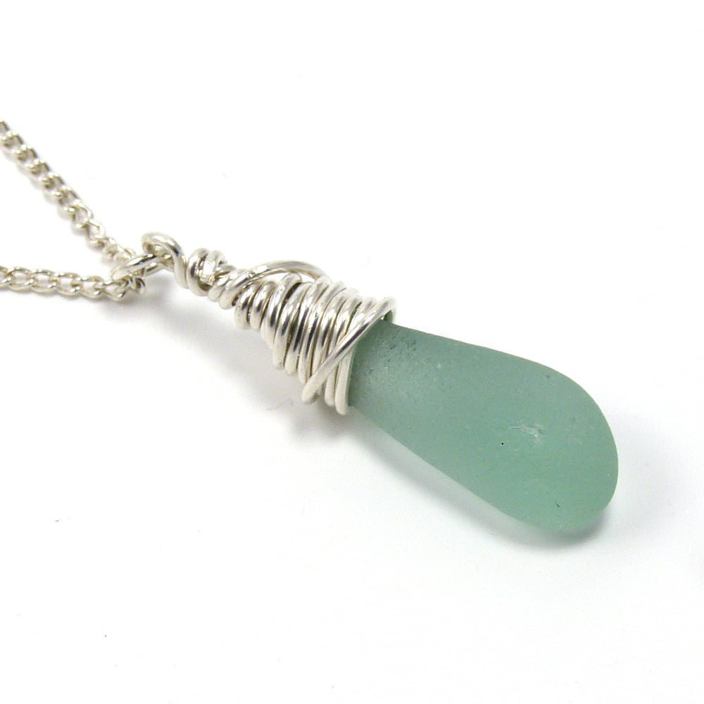 Wire Wrapped Sea Glass Necklace