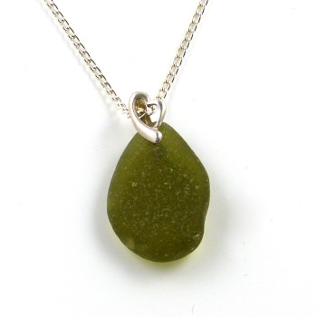 Autumn Green Sea Glass Necklace MARCI