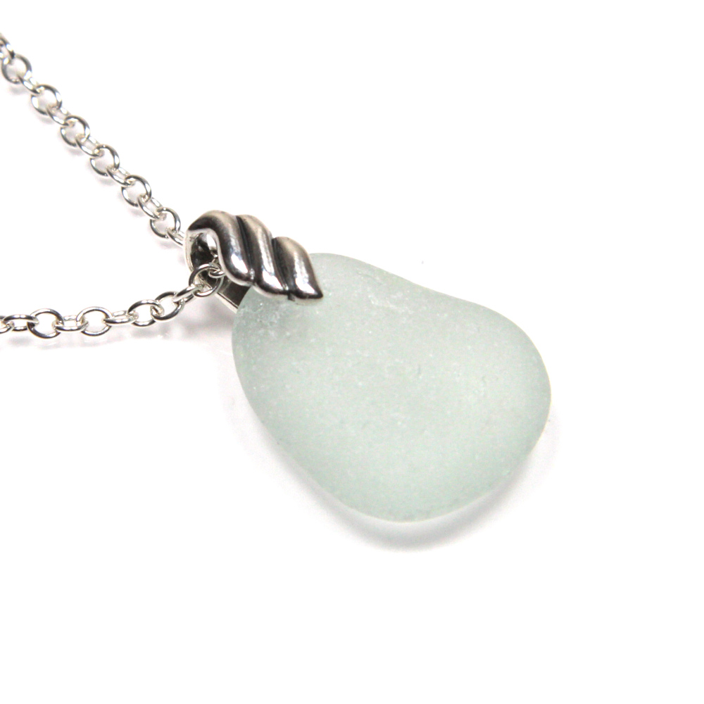 Sea Glass and Silver Necklace ELYZA