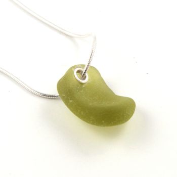 Lime Green Sea Glass Necklace
