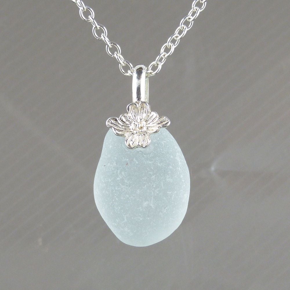 Pale Blue Sea Glass Necklace LOIS