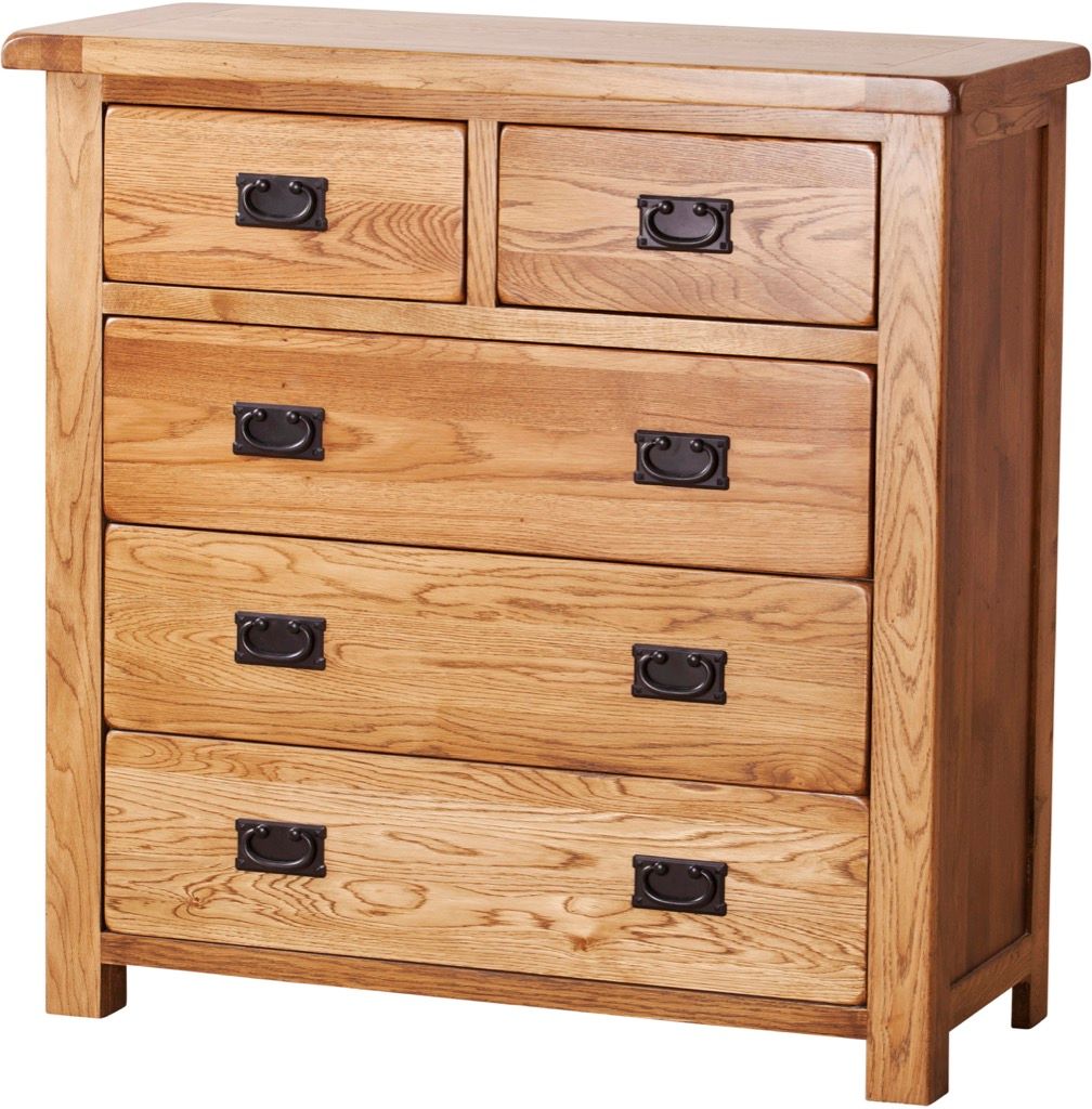 Rustic Oak  3 +2 Chest of Drawers