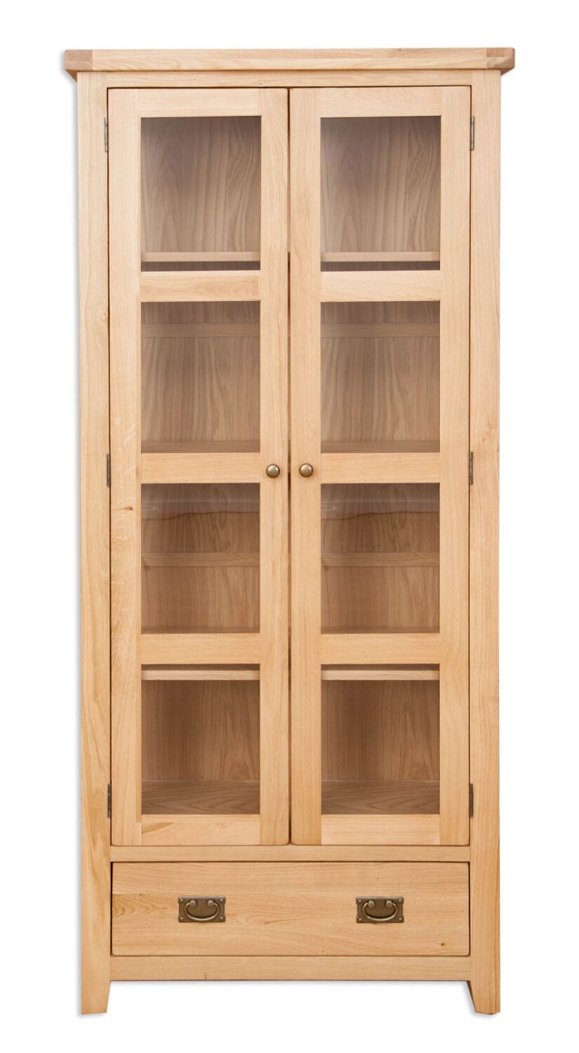 Monmouth Natural Oak Glazed Display Cabinet