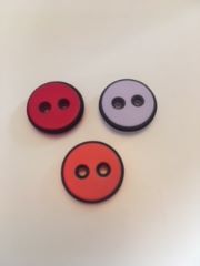 Black Edged Buttons 16mm
