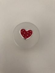 Metal Effect Red Heart Buttons. 12mm