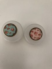 Metal Shank, Floral Buttons.  15mm