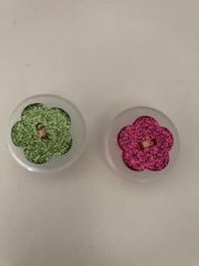 Glitter Flower Buttons. 15mm, 20mm.