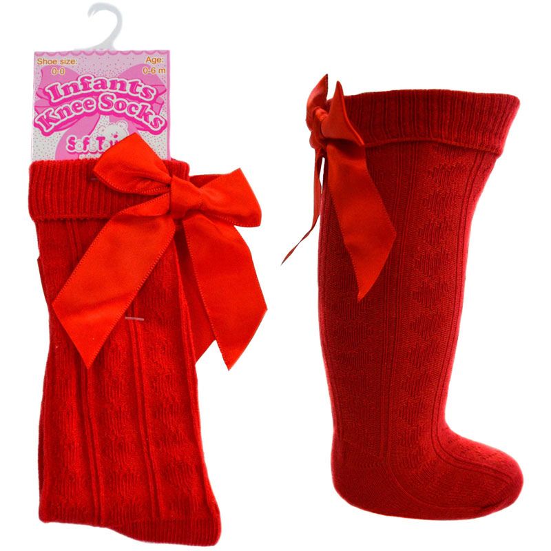 Soft Touch Heart Knee Socks with Bow