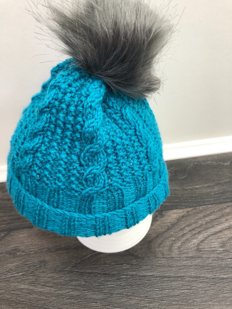 Cable Pom-Pom Hat. Age 0-6 Months 