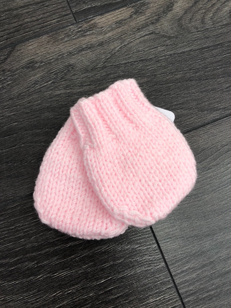 Soft Pink Mittens. Age 0-6 Months 