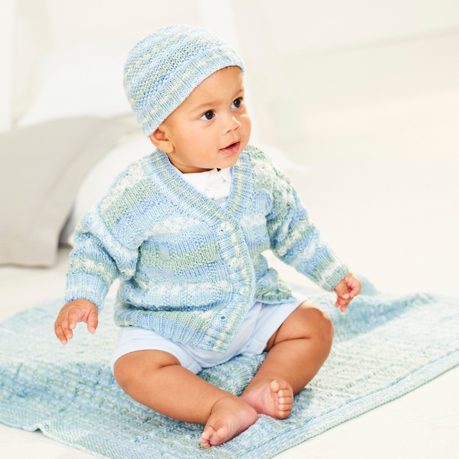 SC9845 Cardigan, Hat and Blanket