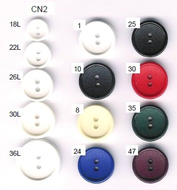 2 Hole Raised edged button CN2
