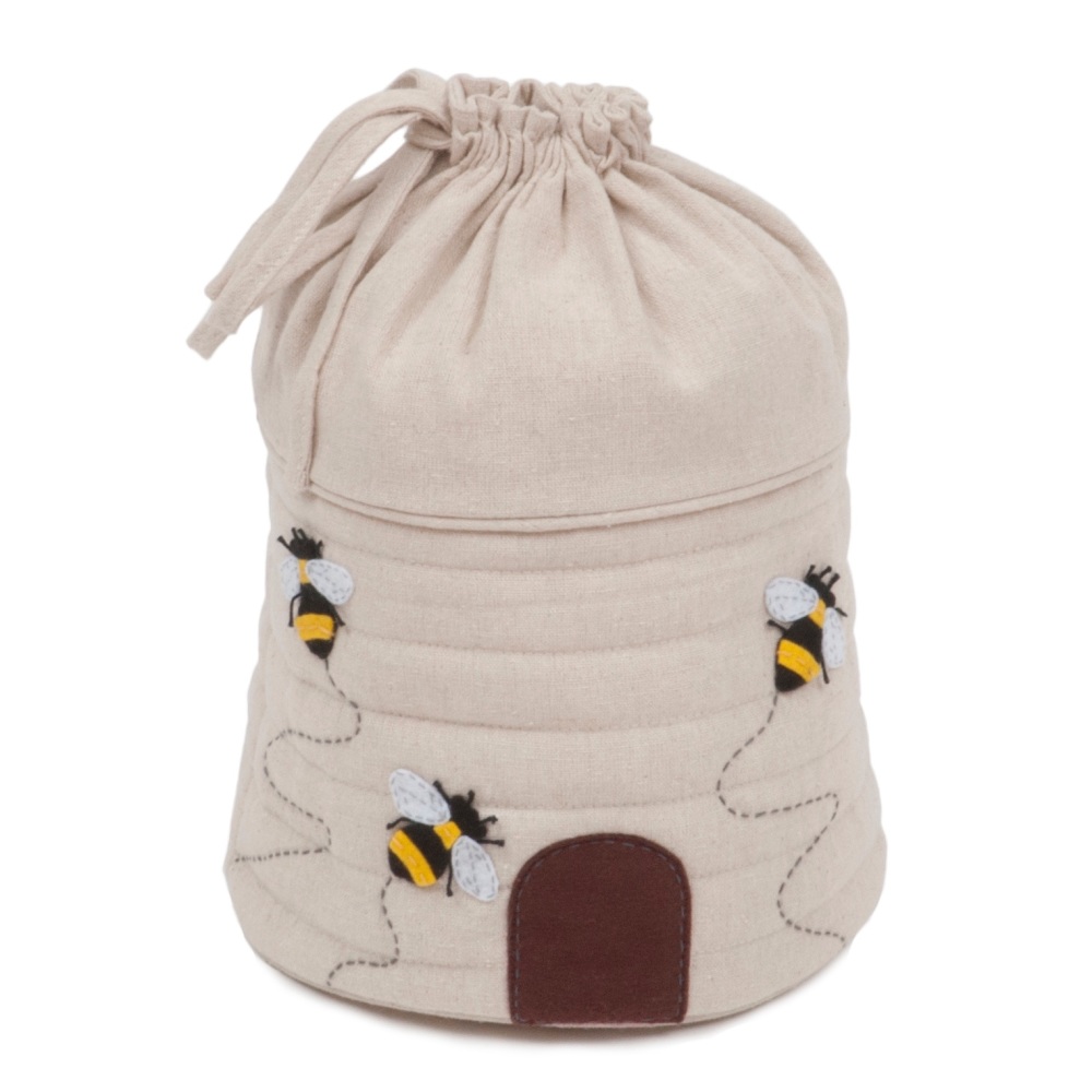 Bee Hive Applique Drawstring Craft Bag