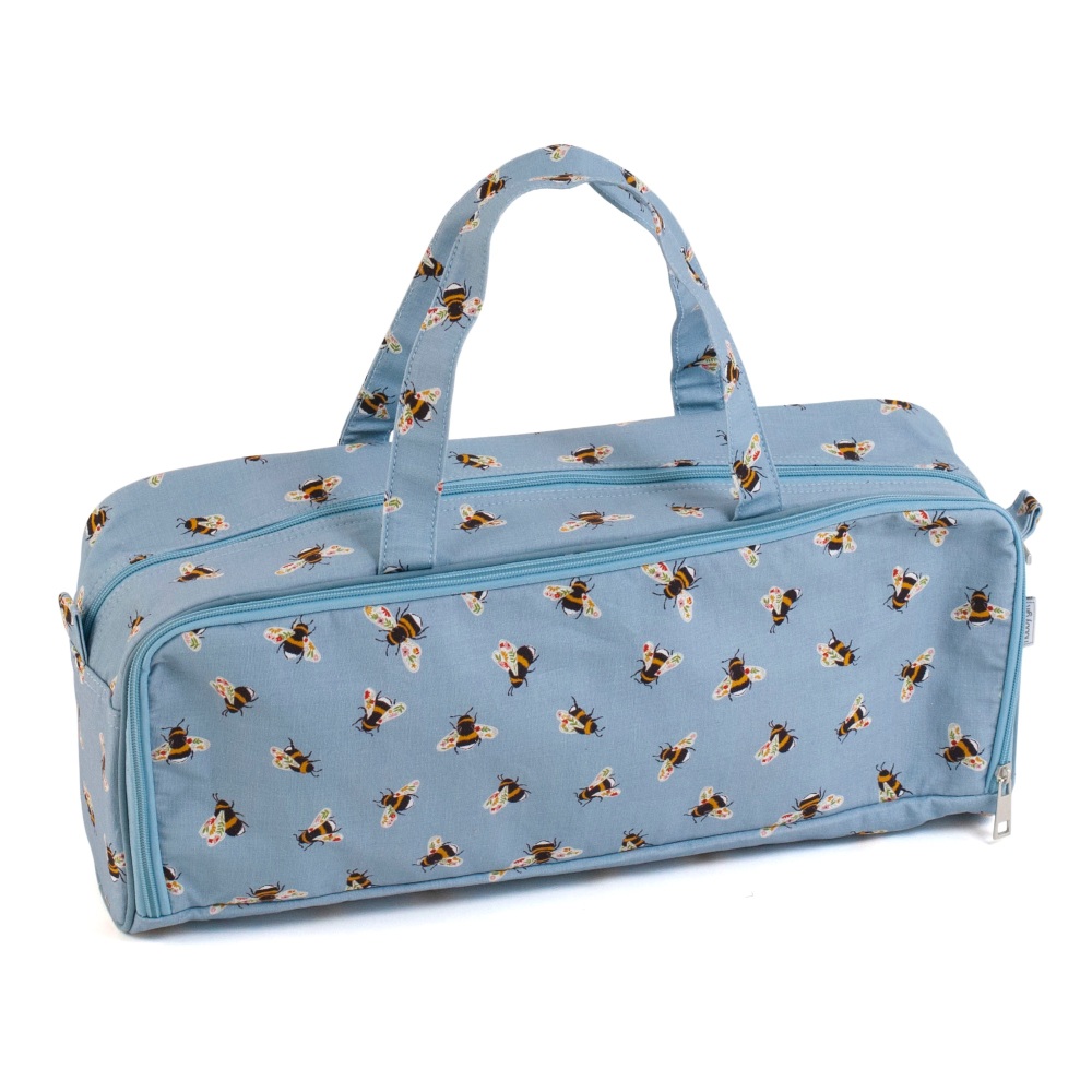 Blue Bee Knitting Bag with Pin Case